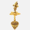 Brass Dancing Ganesha Over Ethnic Legs Five Oil Wick Diya (Golden)