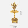 Brass Dancing Ganesha Over Ethnic Legs Five Oil Wick Diya (Golden)