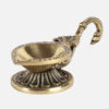 Brass Ethnic Handcarved Diya with Curved Handle