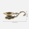 Brass Ethnic Handcarved Diya with Curved Handle