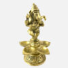 Brass Ganesha Design Five Oil Wick Diya
