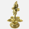 Brass Ganesha Design Five Oil Wick Diya