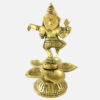 Brass Ganesha Design Five Oil Wick Diya