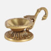 Gemstone Work Dancing Ganesha Over Ethnic Legs Five Oil Wick Brass Diya