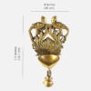 Brass Ethnic Twin Peacock Design Wall Hanging Diya with Bell