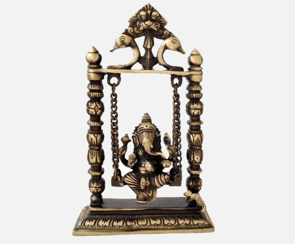 Brass Ganesha On Jhoola Swing Showpiece
