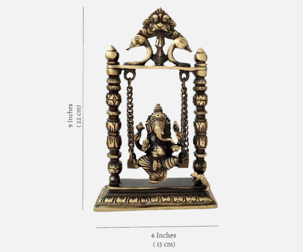 Brass Ganesha On Jhoola Swing Showpiece