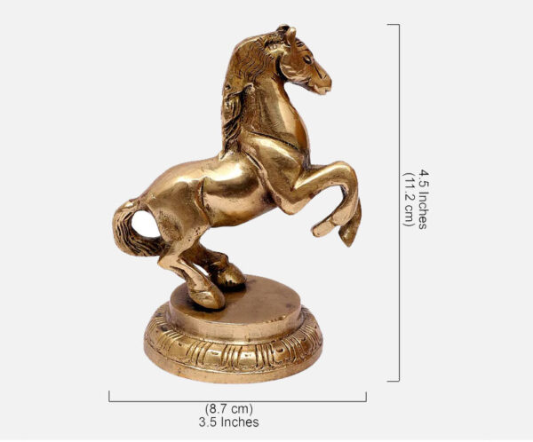 Brass Uplifted Legs Horse Tableware Showpiece, Showpiece for Home Decor