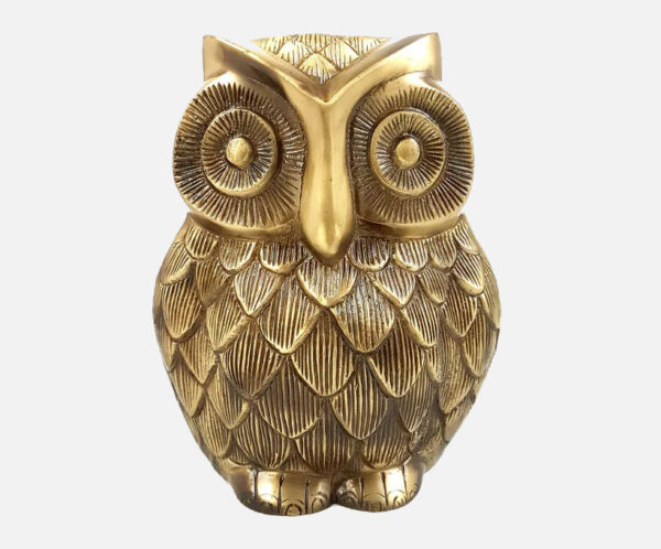 Brass Vintage Owl 8 Inches Showpiece Figurine