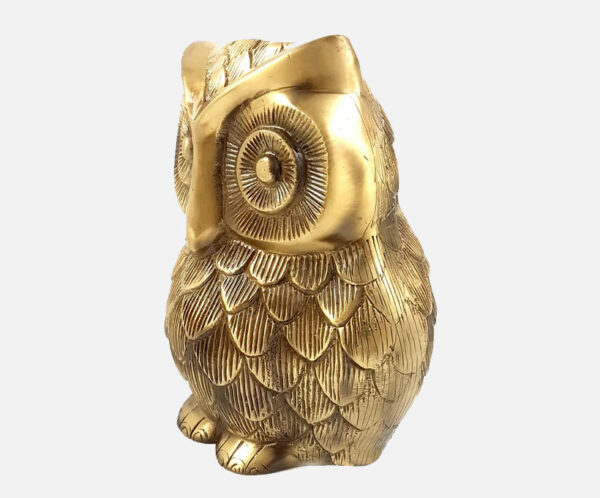 Brass Vintage Owl 8 Inches Showpiece Figurine