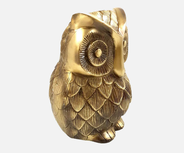 Brass Vintage Owl 8 Inches Showpiece Figurine